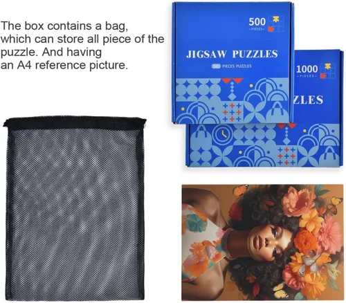 Miniatura 7 de Rompecabezas de 1000 piezas para adultos American African Black Girl Flower Wood Puzzles Educativo Cerebro Juguetes 21216941 Chica Negra Africana