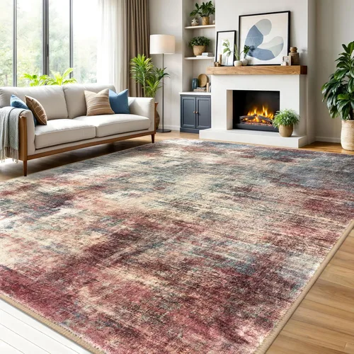 Miniatura 63 de IOHOUZE Alfombra pequeña abstracta de 2 x 3 pies, alfombra de entrada lavable para entrada interior, alfombras con respaldo de goma, alfombra gris