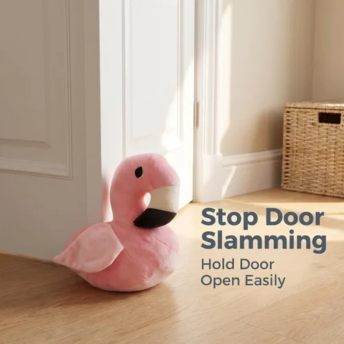Miniatura 2 de Tapón de puerta animal de tela Topes de puerta interiores Tapón de libro Decorativo Rosa Flamingo