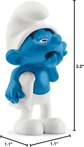 Miniatura 2 de Schleich Pitufos, juguetes coleccionables de dibujos animados retro para niños y niñas, figura de juguete de pitufo perezoso, a partir de 3 años