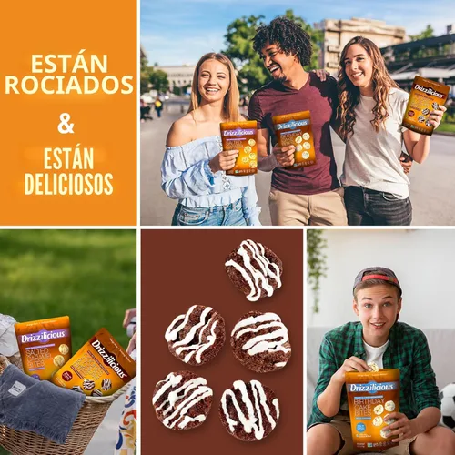 Miniatura 7 de Drizzilicious Mini tortas de arroz sabor galletas y crema – Crujientes de arroz, aperitivo saludable para adultos y niños, pasteles de arroz