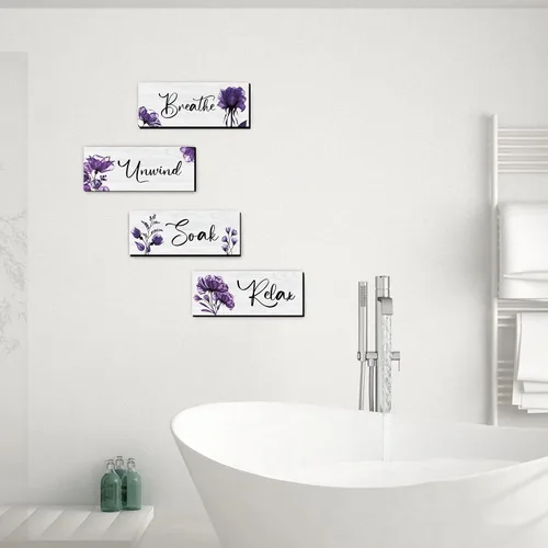 Miniatura 4 de 4 Arte de Pared Rústico de Granja - Signo Colgante de Madera para Relajarse, Remojar, Desconectar y Respirar para Decoración de Spa en Casa, Baño