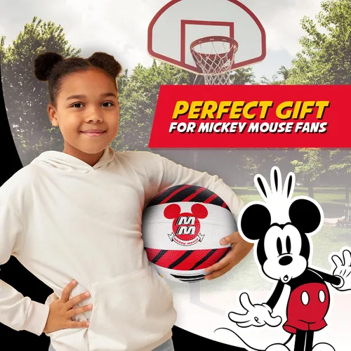 Miniatura 6 de Disney Mickey Mouse Baloncesto tamaño 6, juego para interiores y exteriores, pelota deportiva juvenil para niños y niñas