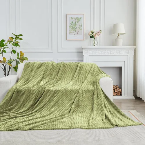 Miniatura 30 de FY FIBER HOUSE Manta de Vellón para Sofá 300GMS Súper Suave de Felpa Difusa Mantas y Cobijas para Sofá Cama Oficina, 40x50 Pulgadas, Beige