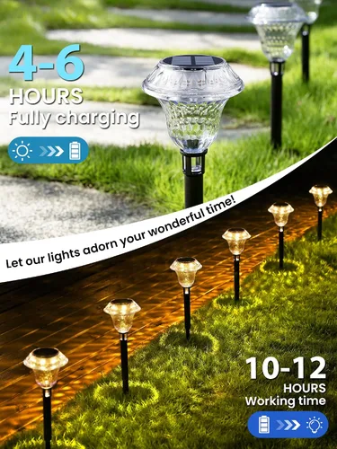 Miniatura 7 de SOLPEX - Luces solares para caminos de jardín, decoración de luces solares para jardín, iluminación impermeable de paisaje alimentada por energía