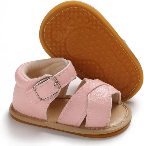 Miniatura 4 de SOFMUO Sandalias brillantes con lazo para bebés, niñas y niños, suela de goma antideslizante y suave de primera calidad, zapatos de verano