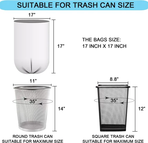 Miniatura 2 de Bolsas de basura pequeñas de 1.2 galones, bolsas de basura de 4.5 litros, bolsas de basura para baño, 150 bolsas transparentes