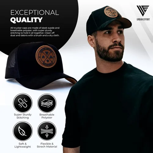 Miniatura 167 de Urban Effort Gorra trasera de malla, para hombres y mujeres, gorra de béisbol de 5 paneles, gran cierre a presión para caza y senderismo