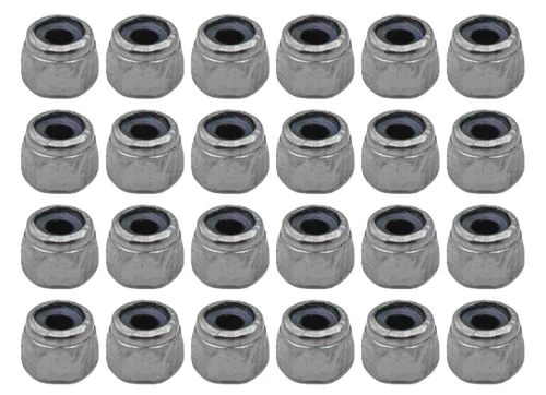 Miniatura 4 de 24 piezas de tuercas de bloqueo para diapasón profesionales autobloqueantes con inserción de nailon (negro)