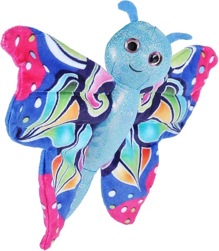 Wild Republic Huggers - Juguete de peluche azul mariposa, pulsera de palmada, animal de peluche, juguetes para niños, 8 pulgadas