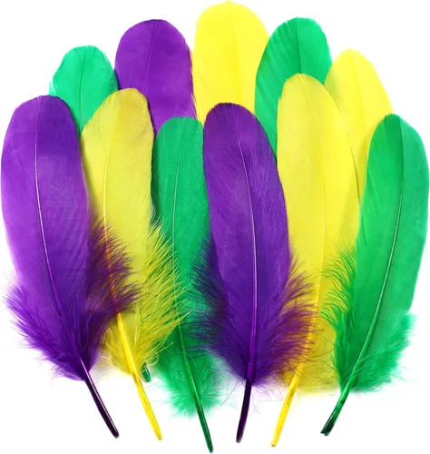 Miniatura 19 de 50 piezas de plumas de ganso naturales de 5 estilos, accesorios de ropa, paquete de estilos arcoíris, decoración de Pascua, Navidad, ropa