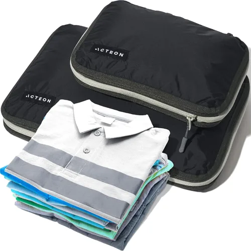Cubos de compresión de viaje 2 bolsas organizadoras de equipaje y maleta Juego de viaje grande y pequeño, organizador de almacenamiento de ropa