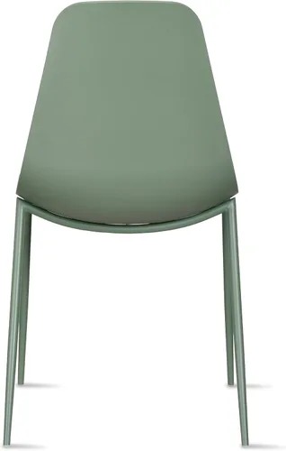 Miniatura 8 de 2xhome Silla moderna de cocina y comedor Cojín acolchado de tela Patas de metal y asiento de plástico sin brazos Oficina Interior Patio Café