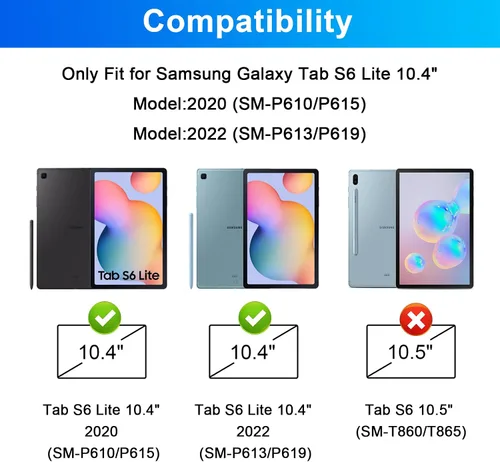 Miniatura 2 de SOPPY Teclado retroiluminado de 7 colores con mouse para Samsung Galaxy Tab S6 Lite de 10.4 pulgadas 2022/2020 (SM-P610/P613/P615/P619), funda