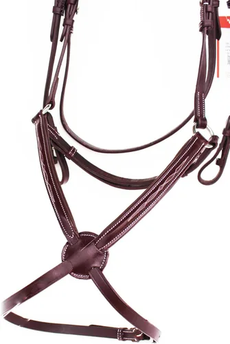 Miniatura 2 de CHALLENGER Horse English Padded Leather Jumping Adjustable Figure 8 Bridle Full 803447