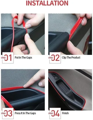 Miniatura 5 de ABALDI Luces Interiores de Coche Cable de Alambre EL Luces de Neón Ambiente Brillante Estroboscópico Electroluminiscente para Decoración