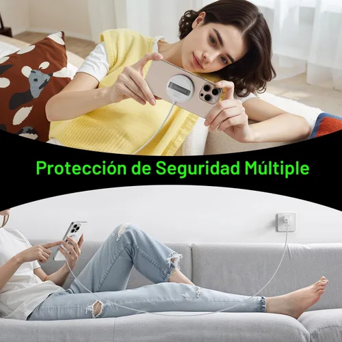 Miniatura 4 de Nuevo para cargador MagSafe: almohadilla de carga inalámbrica magnética para iPhone 17, 16, 15, 14, 13, 12, AirPods 4-2 Pro, imán fuerte, con bloque