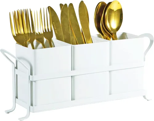 Miniatura 11 de NelyBet Organizador de cubiertos, cubiertos, organizador de utensilios de cocina y cajón de cubiertos para tenedores, cucharas, cuchillos - Perfecto