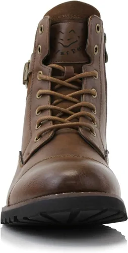 Miniatura 3 de Polar Fox Patrick MPX808583 - Botas clásicas de combate con cierre de cremallera para hombre, 7 ojales