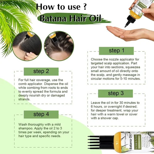 Miniatura 7 de Aceite de batana para el crecimiento del cabello Dr. Sebi 100% aceite de batana natural crudo, cuidado del grosor del cabello más fuerte 4 onzas