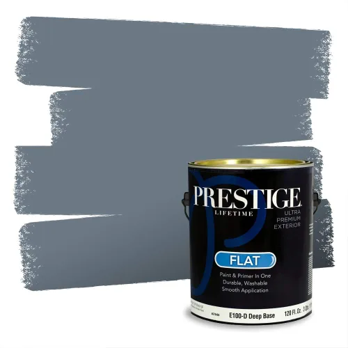 Miniatura 25 de Pintura Exterior + imprimación PRESTIGE, todo-en-uno, 1 galón, acabado mate, color comparable al Valspar* Royal Gray* VS151-Gris real