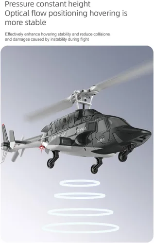 Miniatura 2 de RC ERA A61 Helicóptero RC con despegue/aterrizaje con una tecla, escala 1/52 Air-Wolf Rotor individual 2.4G 4CH Heli Aircraft Altitude Hold, Rojo