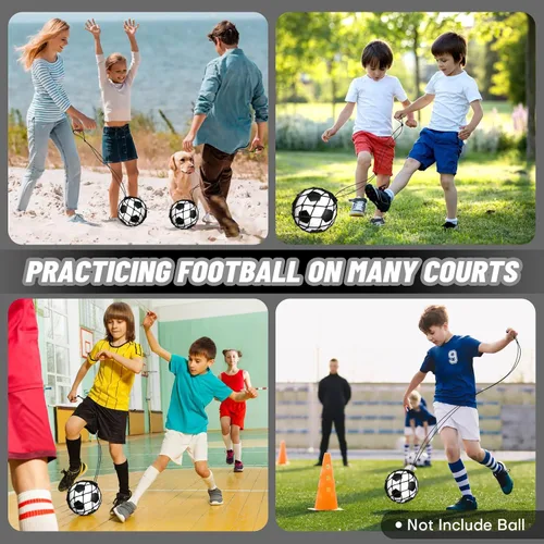 Miniatura 7 de Soccer Kick Trainer 2 Psc with Return Net - Football Training Equipment for Boys & Girls - Practice Gear Compatible with Size 3 4 5 Balls