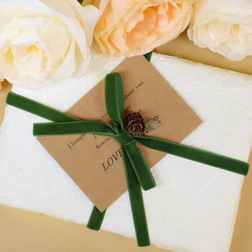 Miniatura 7 de Cinta de terciopelo de 3/8 pulgadas x 25 yardas, cinta de tela para envolver regalos, decoración de coronas, manualidades hechas a mano para hacer