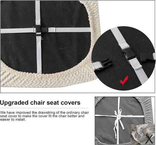Miniatura 5 de Genina Fundas de asiento impermeables para sillas de comedor, fundas de asiento de sillas de comedor y cocina (beige, 6 piezas)