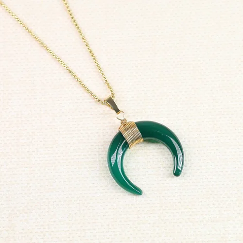 Miniatura 4 de COAI Collar de luna de cristal curativo para mujer, Piedra, Ágata