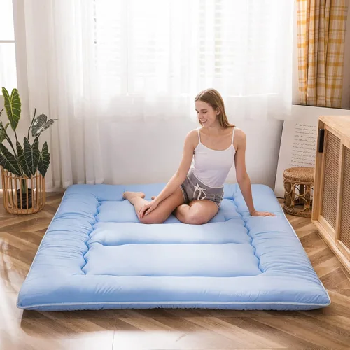 Miniatura 19 de MAXYOYO - Colchón de piso japonés, colchón tipo futón, colchón de tatami grueso, plegable, enrollable, colchón para niños y niñas, para dormitorio