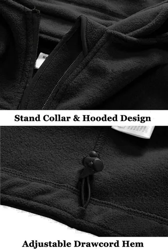 Miniatura 6 de BIYLACLESEN Chaquetas tácticas de forro polar Softshell para hombre con cremallera completa