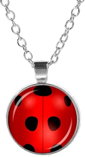 Miniatura 3 de Lucky Ladybug FKOJMH - Aretes de mariquita buenos aretes para niñas, collar de mariquita de la suerte para niñas, aretes de disfraz de mariquita