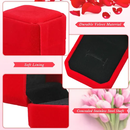 Miniatura 14 de Laumoi Caja de terciopelo para anillos de 36 piezas para ceremonia de boda, cajas de joyería de compromiso, estuche de exhibición para anillos