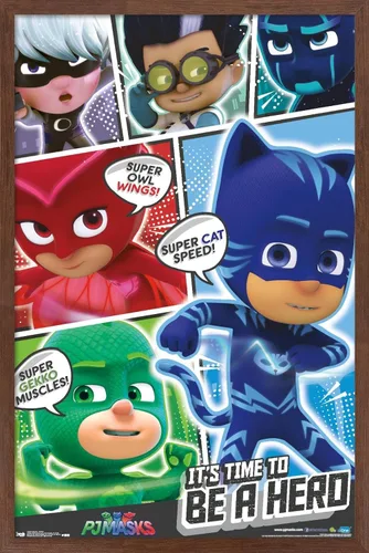 Miniatura 17 de Trends International PJ Masks - Póster de pared, 14.725 x 22.375 pulgadas, versión enmarcada de madera de granero