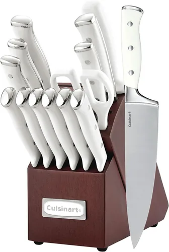 Miniatura 7 de Cuisinart - Juego de 15 cuchillos con bloque, acero inoxidable de alto carbono, remache triple forjado, natural C77CTR-15P