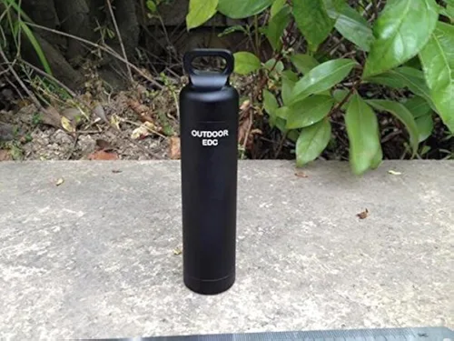 Negro CNC mecanizado de aluminio EDC supervivencia impermeable cápsula sello botella titular caso contenedor supervivencia EDC herramienta de