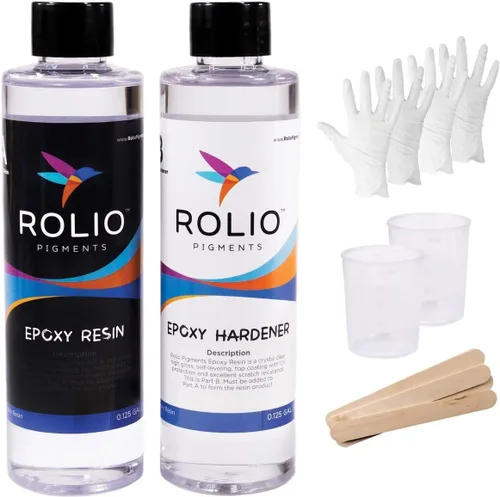 Miniatura 7 de Rolio - Kit de resina epoxi y endurecedor de 32 onzas, transparente, brillante, resistente a los rayos UV, para manualidades de bricolaje