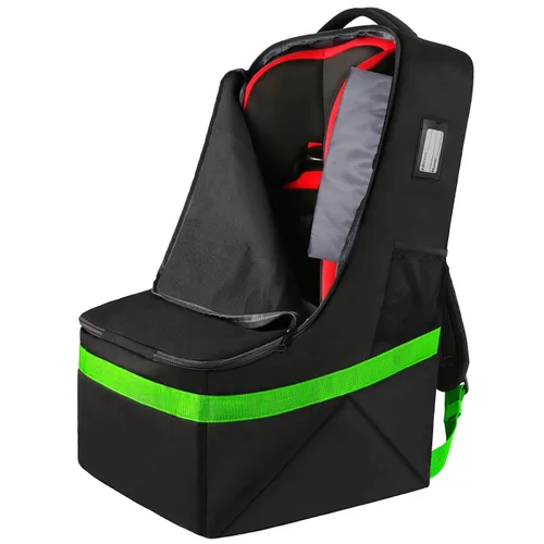 Miniatura 17 de YOREPEK Bolsa de viaje para asiento de automóvil, mochila acolchada para asientos de automóvil para viajes aéreos, bolsa de viaje resistente