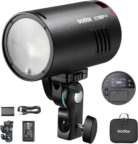 Godox AD100 Pro II AD100ProII - Flash de bolsillo, luz estroboscópica de 100 W, sincronización de un solo toque con X3/X3Pro, 2.4G TTL 1/8000s HSS,
