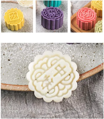 Miniatura 7 de Molde para pastel de luna, 6 unidades, para festivales de mediados de otoño, bricolaje, prensa a mano, sellos para galletas, herramienta