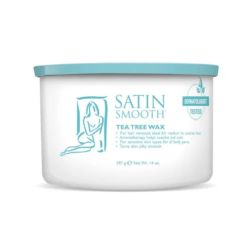 Miniatura 24 de Cera depilatoria en crema de lujo Satin Smooth - Cera suave para cara y cuerpo, depilación profesional para piel sensible, cabello grueso y rizado