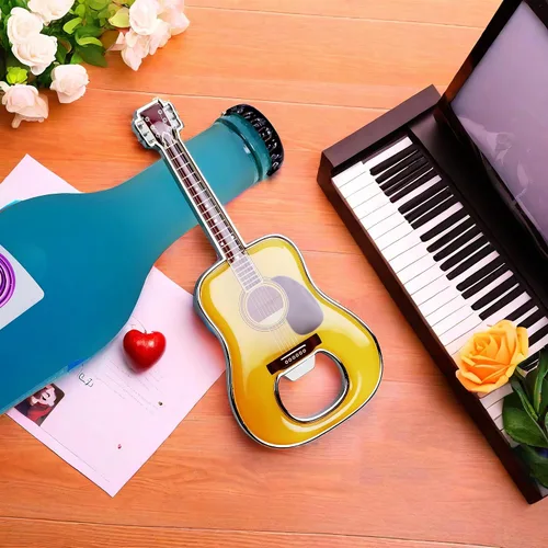 Miniatura 4 de 1 pieza/set abrebotellas de cerveza con forma de guitarra, regalo para amantes de la música y la guitarra, utensilios de cocina para bebedores