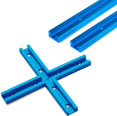 Miniatura 9 de POWERTEC 71696 Kit universal de tope largo de 4-59/64 pulgadas, bloque de tope de riel en T para carpintería de riel en T, lijado y enrutamiento
