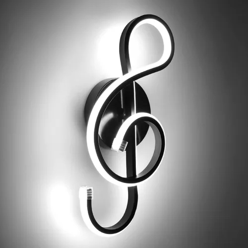 Miniatura 12 de XEYOU Lámpara de pared moderna de 22 W, lámpara de pared LED creativa para interiores, símbolo musical, decoración artística, lámpara de pared