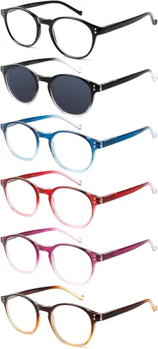 Miniatura 12 de NORPERWIS 5 pares de anteojos de lectura, ajuste estándar, con bisagra de resorte, lentes para hombres y mujeres, Mediana