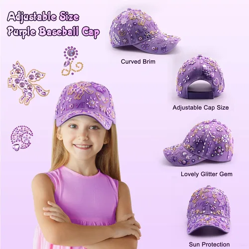 Miniatura 3 de Regalos Perpetily para niñas de 5, 6, 7, 8, 9, 10, 11, 12 años, Regalos de Navidad, Decora tu propia gorra de béisbol, manualidades para niñas de 6