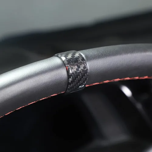 Miniatura 3 de Cubierta del anillo superior del volante compatible con Chevrolet Corvette C8 Stingray 2020-2023 100% fibra de carbono real, 2 piezas, accesorios