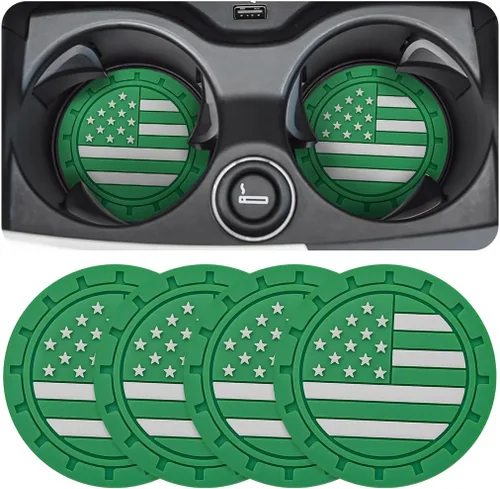 Miniatura 11 de Osilly Posavasos para Portavasos de Automóvil, Paquete de 4 Posavasos Antideslizantes de PVC con Estampado de Huellas de Pata, Tapete Universal