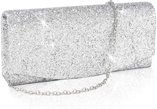 Yokawe Bolsos de mano para mujer, bolso de noche con lentejuelas, con purpurina, fiesta, boda, baile de graduación, bolsos formales